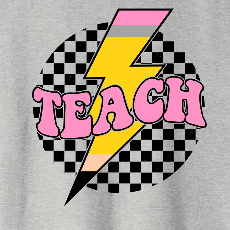 Checkered Teach Back To School Teacher Women's Crop Top Tee