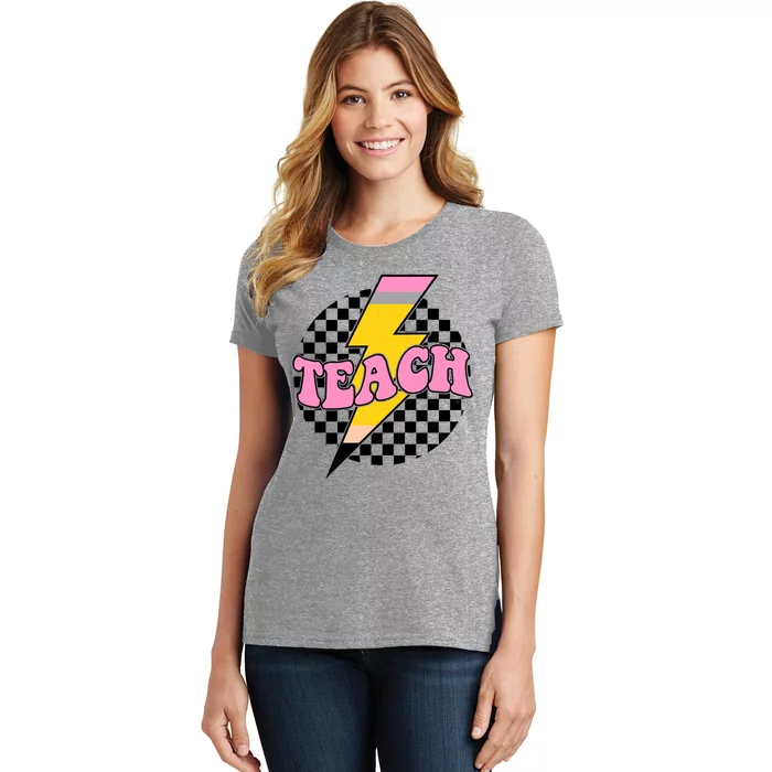 Checkered Teach Back To School Teacher Women's T-Shirt