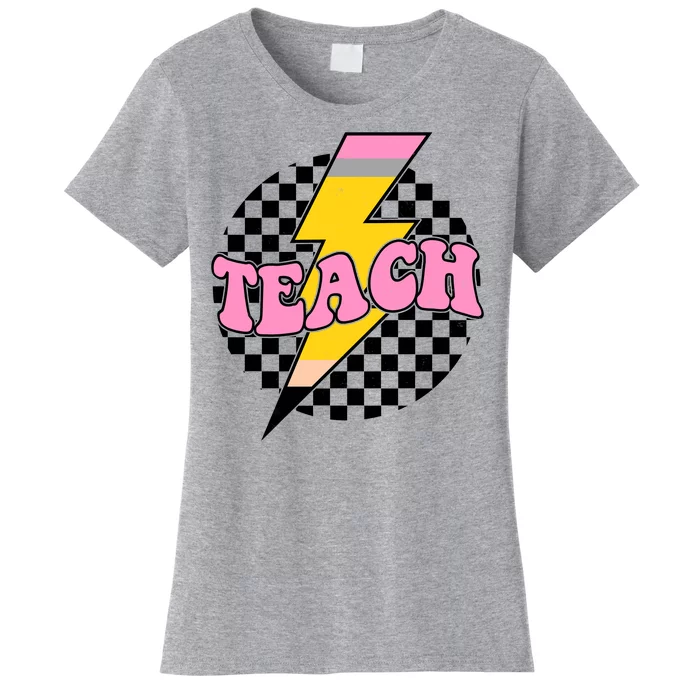 Checkered Teach Back To School Teacher Women's T-Shirt