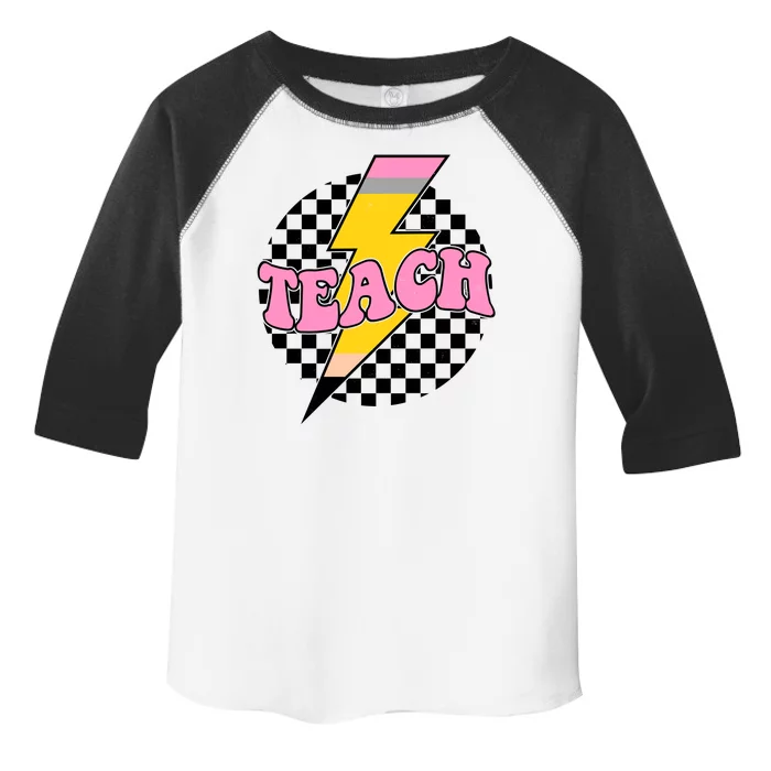 Checkered Teach Back To School Teacher Toddler Fine Jersey T-Shirt