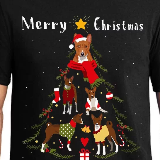 Christmas Tree Basenji Lover Xmas Dog Owner Pajama Set