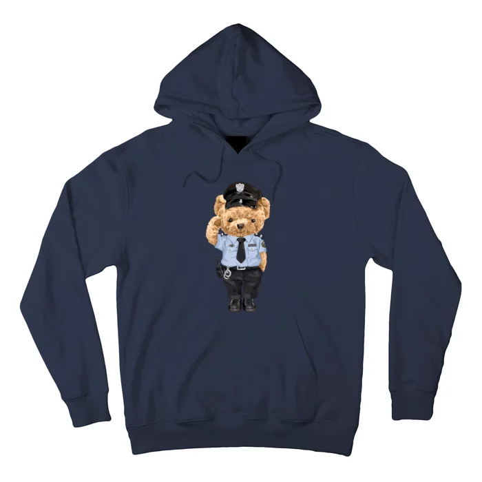 Cute Teddy Bear In Police Uniform Hoodie