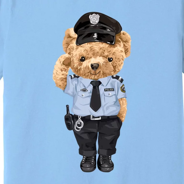 Cute Teddy Bear In Police Uniform Premium T-Shirt