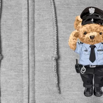 Cute Teddy Bear In Police Uniform Full Zip Hoodie