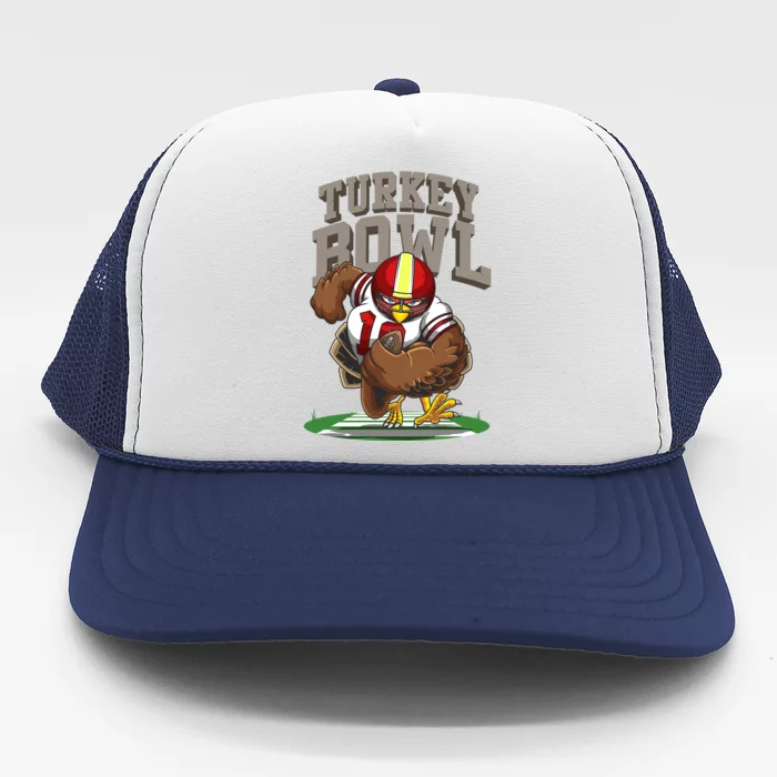 Cool Turkey Bowl Funny Thanksgiving Football Player Gift Trucker Hat