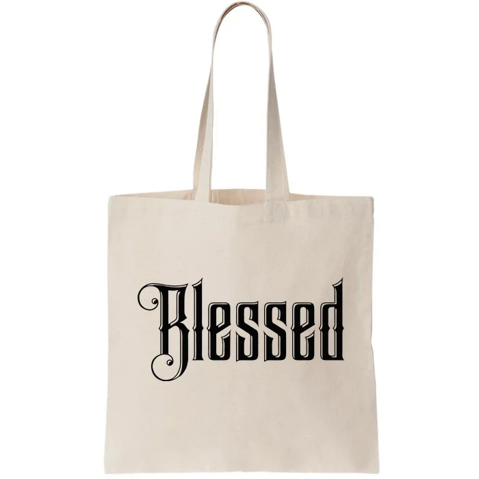 Christian T Blessed Black Bible Verses Tote Bag