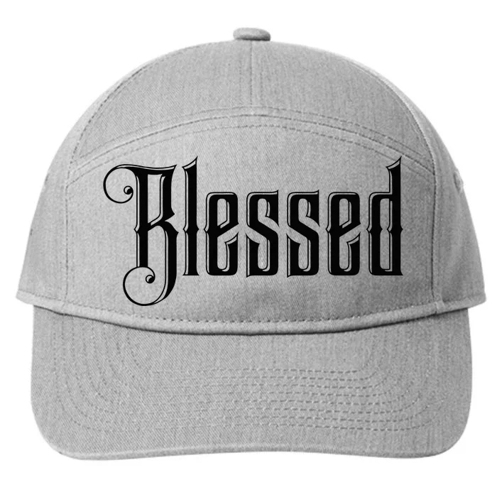 Christian T Blessed Black Bible Verses 7-Panel Snapback Hat