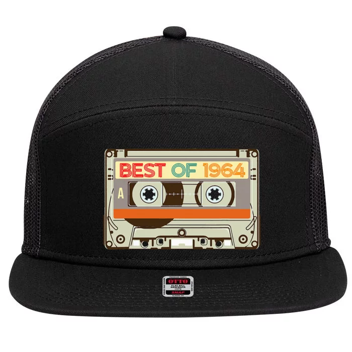 Cassette Tape Birthday Gifts Born In Best Of 1964 7 Panel Mesh Trucker Snapback Hat