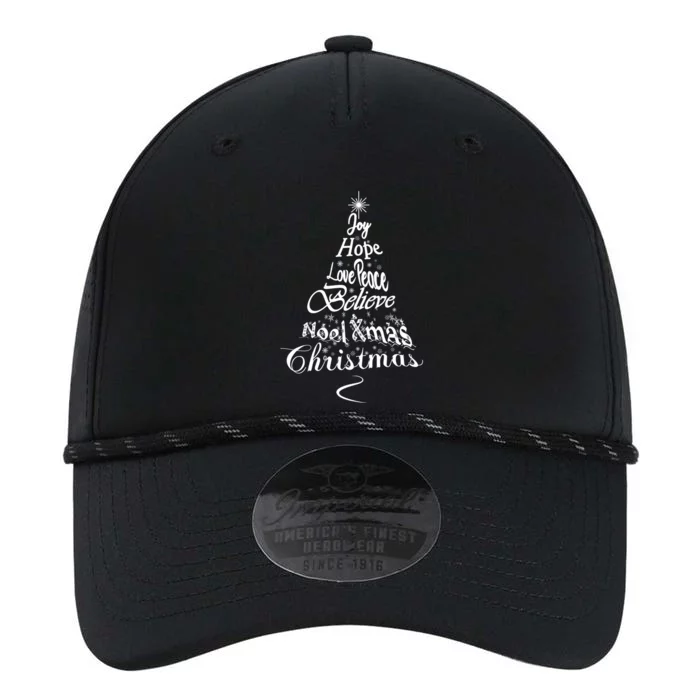 Christmas Tree Believe Joy Hope Love Peace Noel Gift Wordcloud Gift Performance The Dyno Cap