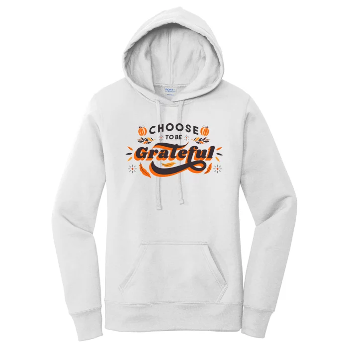 Choose To Be Grateful Pumpkin Women's Pullover Hoodie