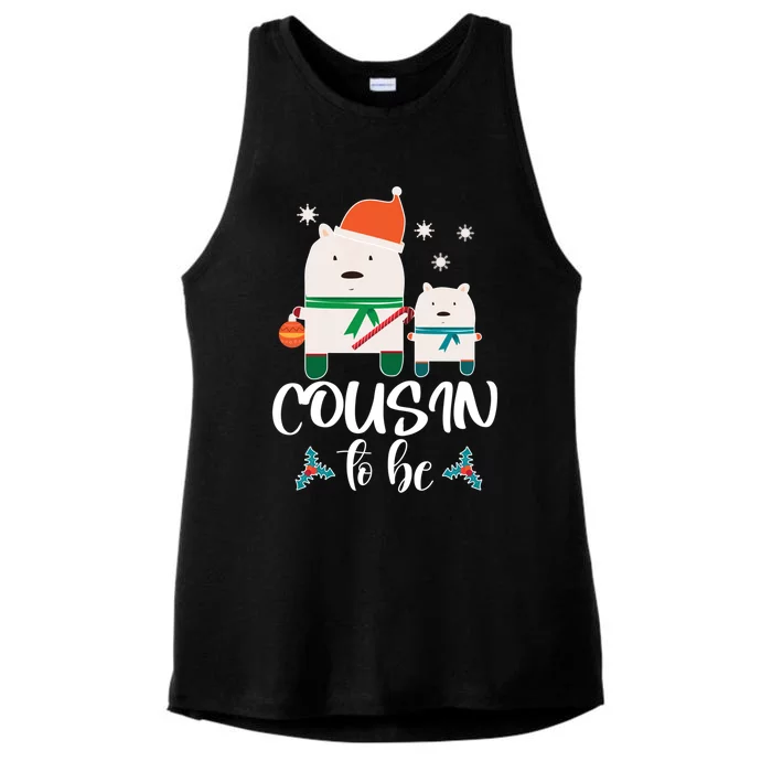 Cousin To Be Polar Bear Christmas Shower Cool Gift Ladies Tri-Blend Wicking Tank