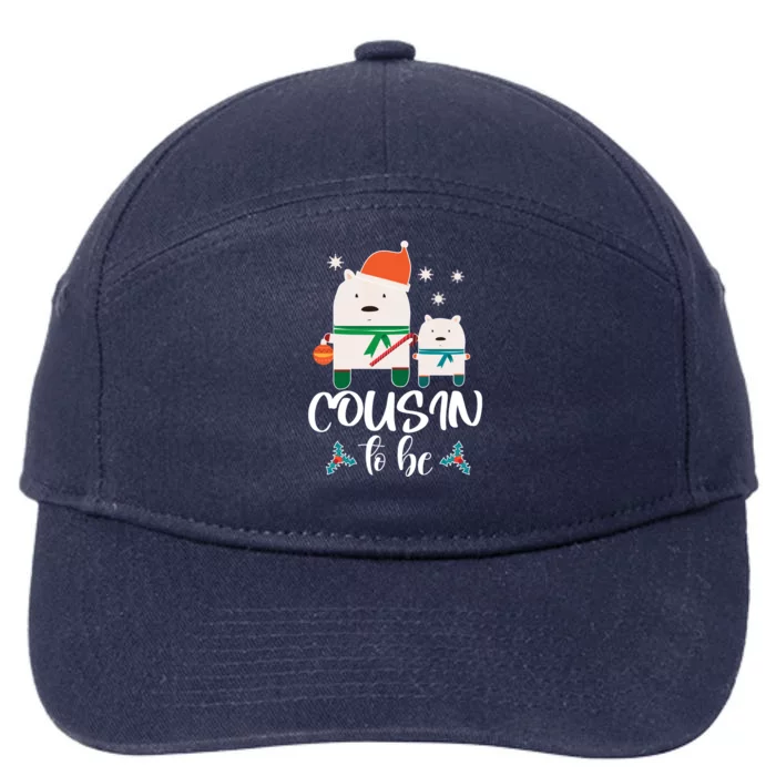 Cousin To Be Polar Bear Christmas Shower Cool Gift 7-Panel Snapback Hat