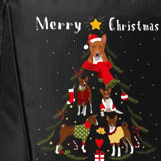 Christmas Tree Basenji Lover Xmas Dog Owner City Backpack