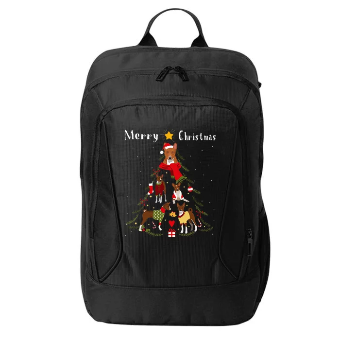 Christmas Tree Basenji Lover Xmas Dog Owner City Backpack