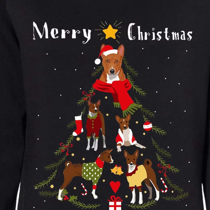 Christmas Tree Basenji Lover Xmas Dog Owner Womens California Wash Sweatshirt