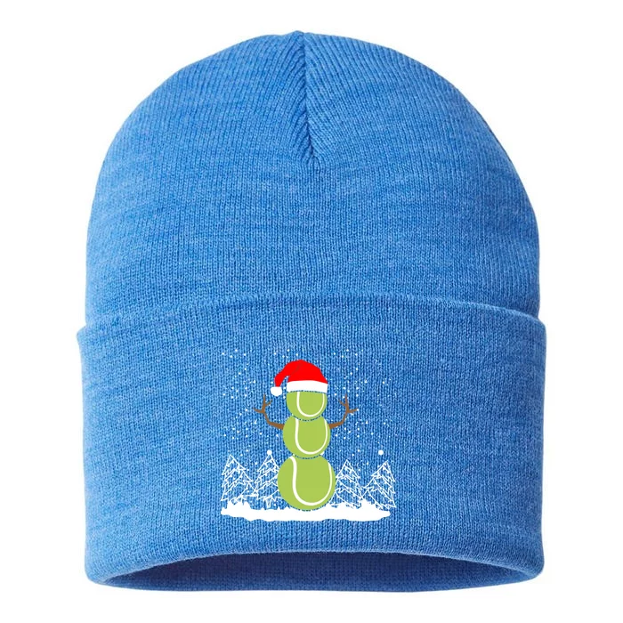 Christmas Tennis Balls Snow Xmas Sports Player Fanatic Cute Gift Sustainable Knit Beanie