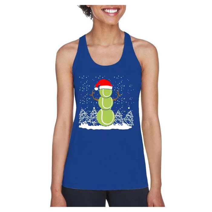 Christmas Tennis Balls Snow Xmas Sports Player Fanatic Cute Gift Women's Racerback Tank