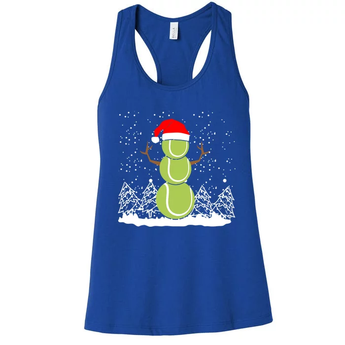 Christmas Tennis Balls Snow Xmas Sports Player Fanatic Cute Gift Women's Racerback Tank