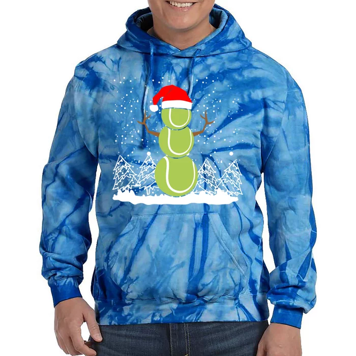 Christmas Tennis Balls Snow Xmas Sports Player Fanatic Cute Gift Tie Dye Hoodie