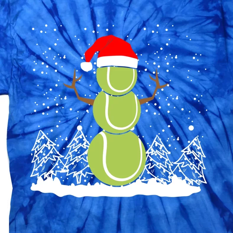 Christmas Tennis Balls Snow Xmas Sports Player Fanatic Cute Gift Tie-Dye T-Shirt