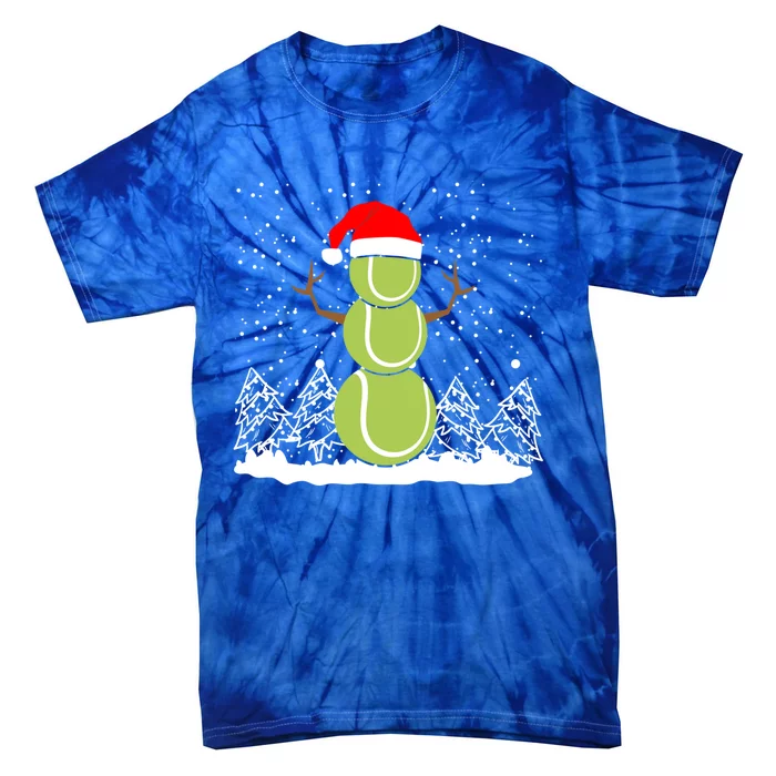 Christmas Tennis Balls Snow Xmas Sports Player Fanatic Cute Gift Tie-Dye T-Shirt