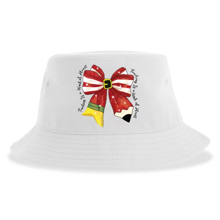 Christmas Teacher Bow Sustainable Bucket Hat