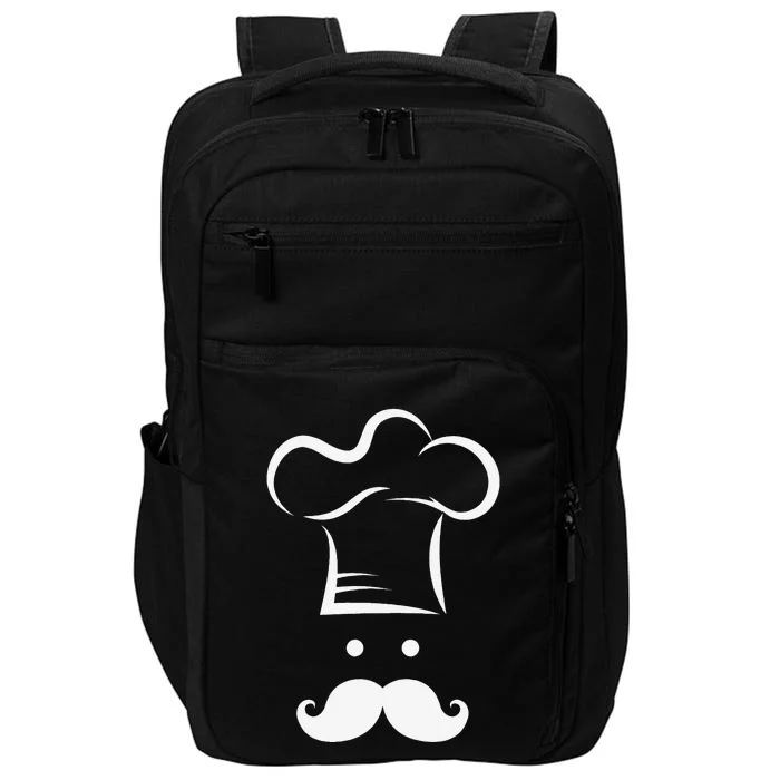 Chef Toque Blanche Hat Head Graphic Icon Impact Tech Backpack