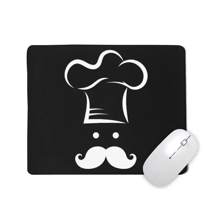 Chef Toque Blanche Hat Head Graphic Icon Mousepad