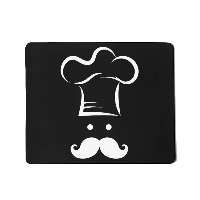 Chef Toque Blanche Hat Head Graphic Icon Mousepad