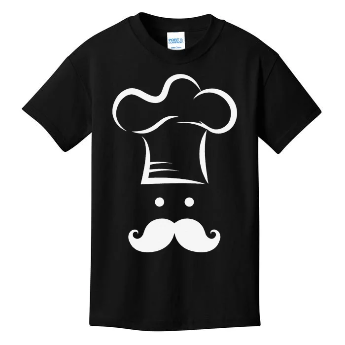 Chef Toque Blanche Hat Head Graphic Icon Kids T-Shirt