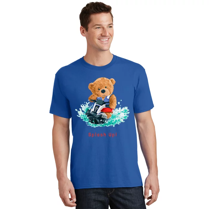 Cool Teddy Bear With Ridding Summer Jet Ski Graphic Designs Gift T-Shirt