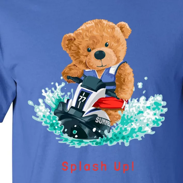 Cool Teddy Bear With Ridding Summer Jet Ski Graphic Designs Gift Tall T-Shirt