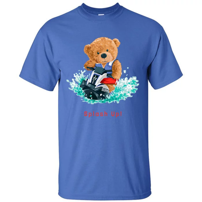 Cool Teddy Bear With Ridding Summer Jet Ski Graphic Designs Gift Tall T-Shirt