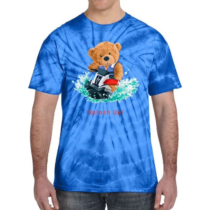 Cool Teddy Bear With Ridding Summer Jet Ski Graphic Designs Gift Tie-Dye T-Shirt