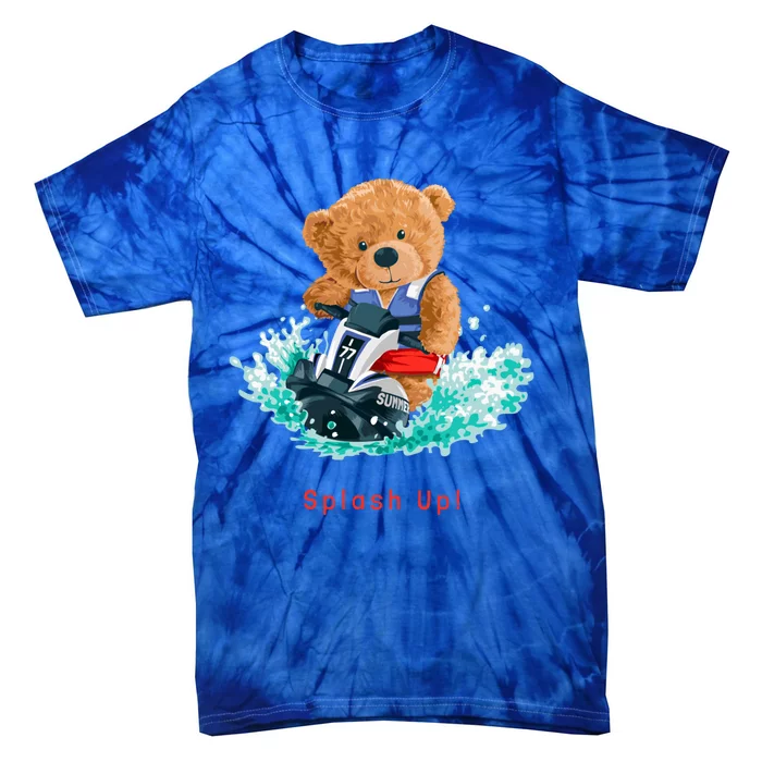 Cool Teddy Bear With Ridding Summer Jet Ski Graphic Designs Gift Tie-Dye T-Shirt