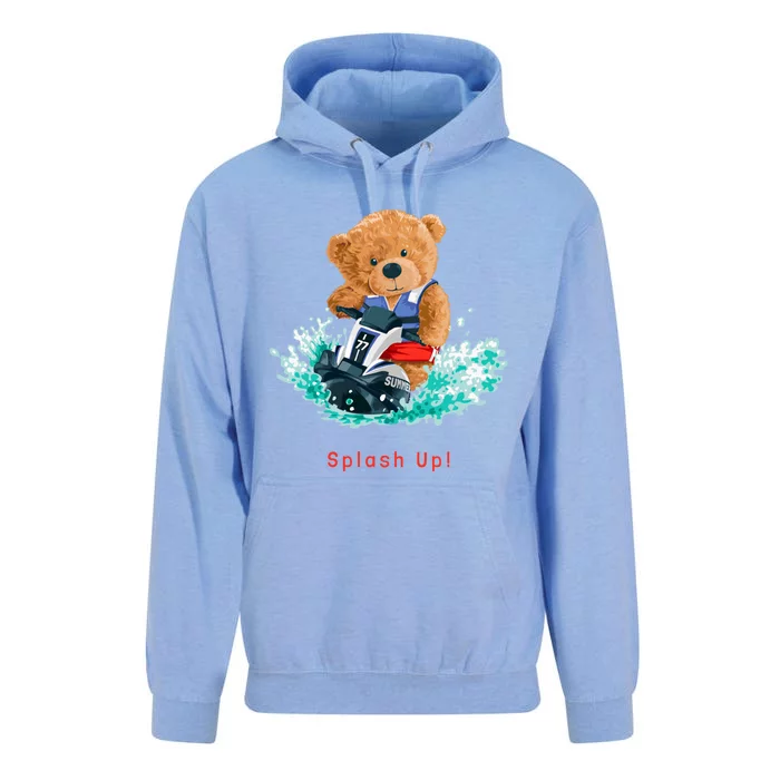 Cool Teddy Bear With Ridding Summer Jet Ski Graphic Designs Gift Unisex Surf Hoodie