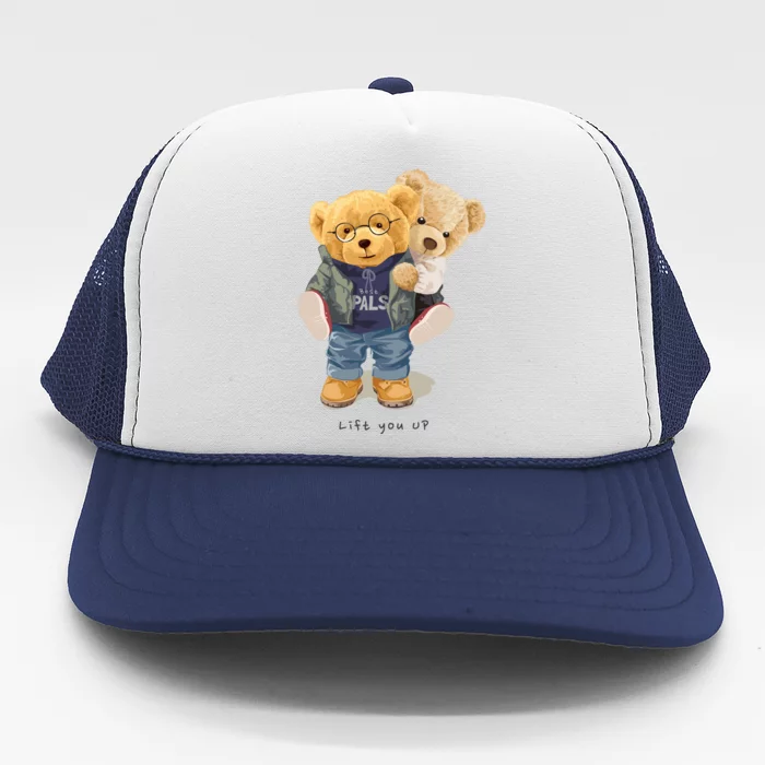 Cute Teddy Bear Lift You Up Trucker Hat