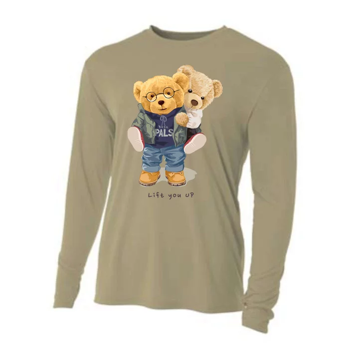 Cute Teddy Bear Lift You Up Cooling Performance Long Sleeve Crew