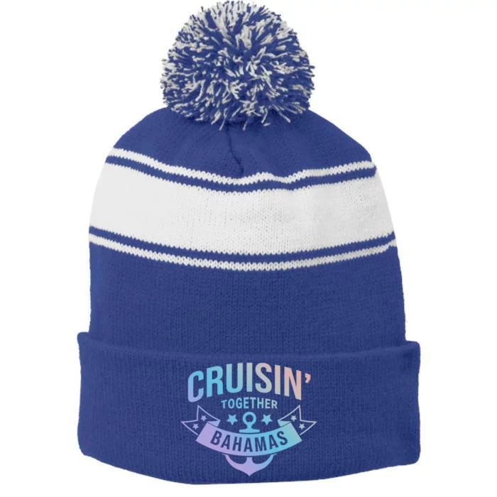 Cruisin Together Bahamas Gift Stripe Pom Pom Beanie