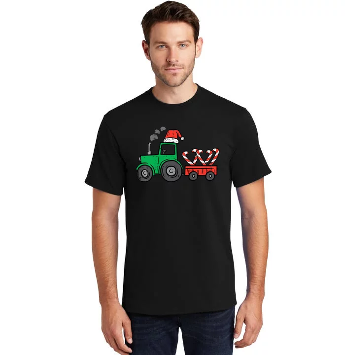 Christmas Tractor Candy Xmas Farm Truck Tall T-Shirt