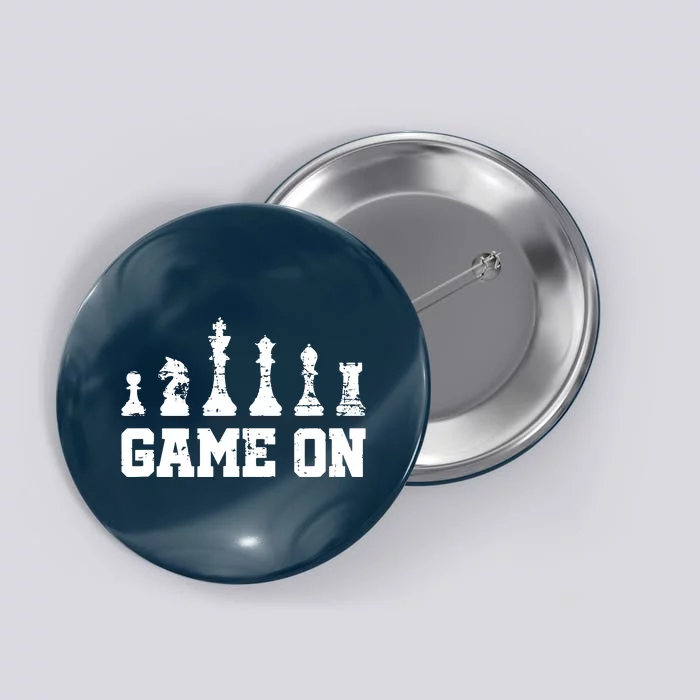 Chess Themed Chess Players With Chess Pieces Game On Button