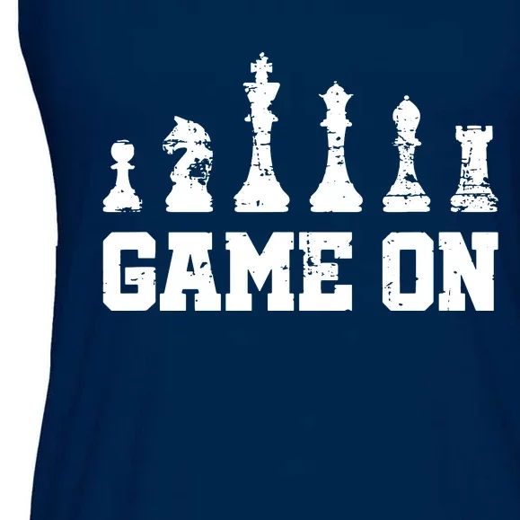 Chess Themed Chess Players With Chess Pieces Game On Ladies Essential Flowy Tank