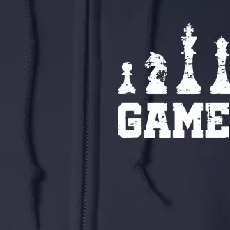 Chess Themed Chess Players With Chess Pieces Game On Full Zip Hoodie