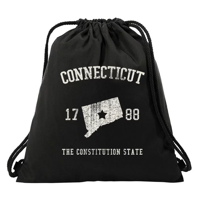 Connecticut The Constitution State Vintage Drawstring Bag