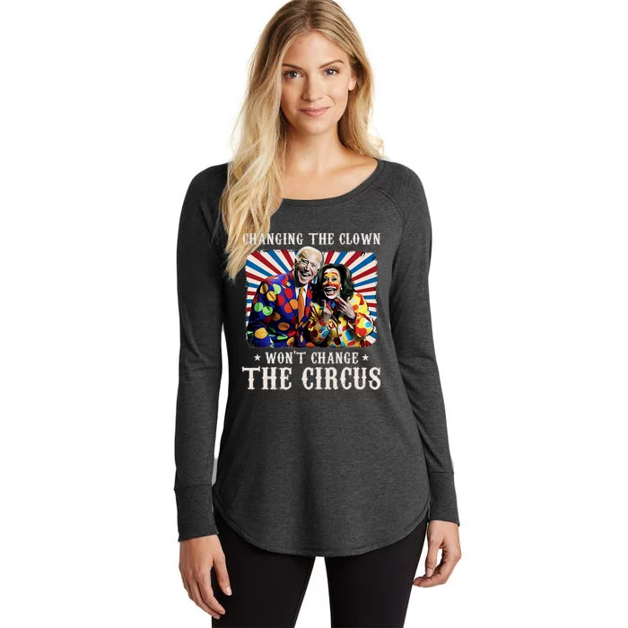 Changing The Clown WonT Change The Circus Kamala Clown Women's Perfect Tri Tunic Long Sleeve Shirt