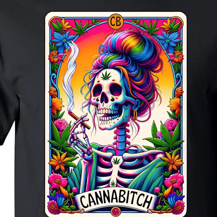 Cannabitch Tarot Card Funny 420 Cannabis Tall T-Shirt