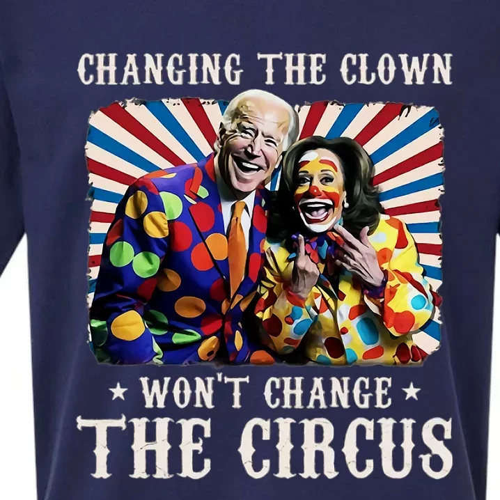 Changing The Clown WonT Change The Circus Kamala Clown Sueded Cloud Jersey T-Shirt