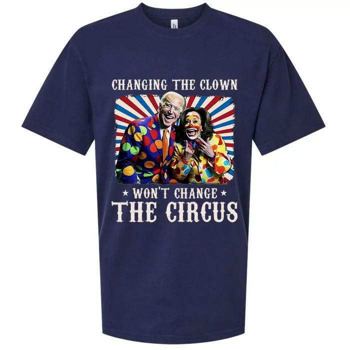 Changing The Clown WonT Change The Circus Kamala Clown Sueded Cloud Jersey T-Shirt