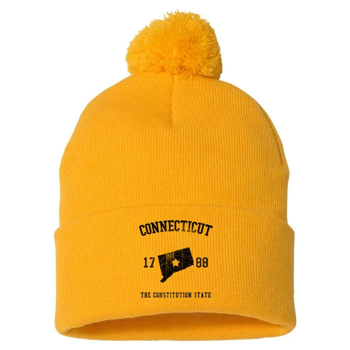 Connecticut The Constitution State Vintage Pom Pom 12in Knit Beanie