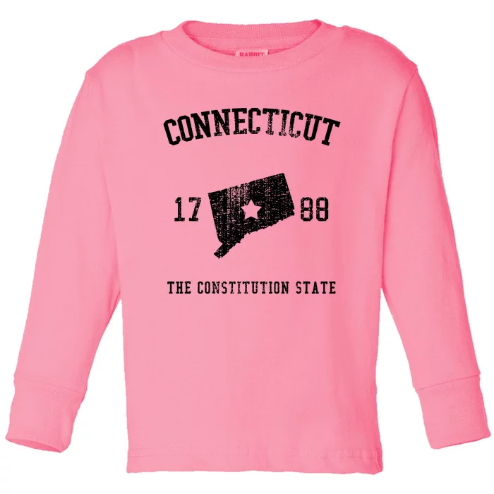 Connecticut The Constitution State Vintage Toddler Long Sleeve Shirt